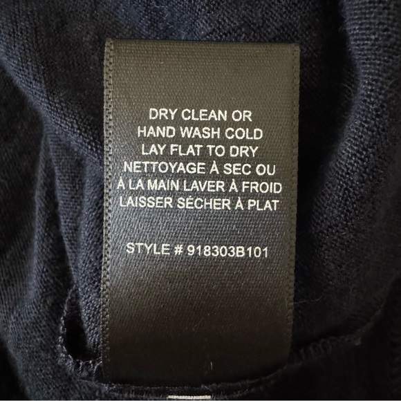 REBECCA TAYLOR Navy Sheer Flutter Sleeve Knit Top Silk and Linen Size Large - Picture 16 of 16